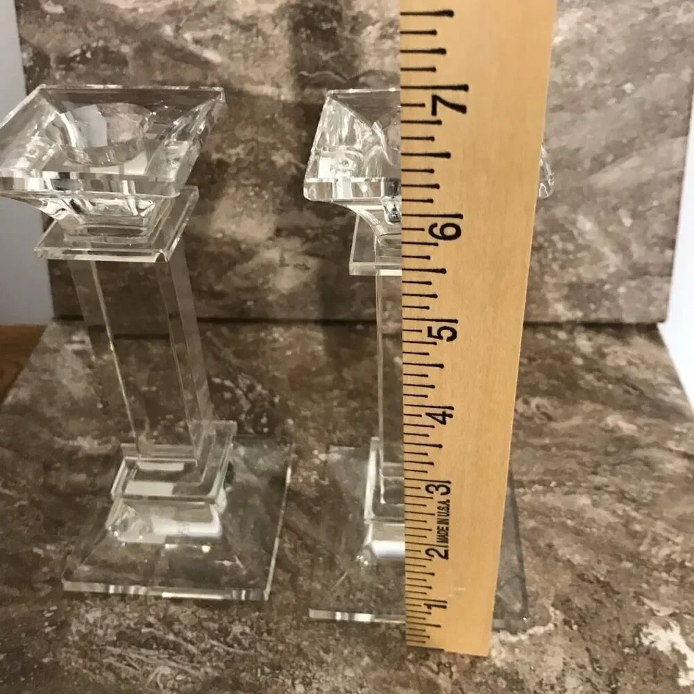 Mikassa Crystal Candlestick Holders Classic 6 inch pair 34‎